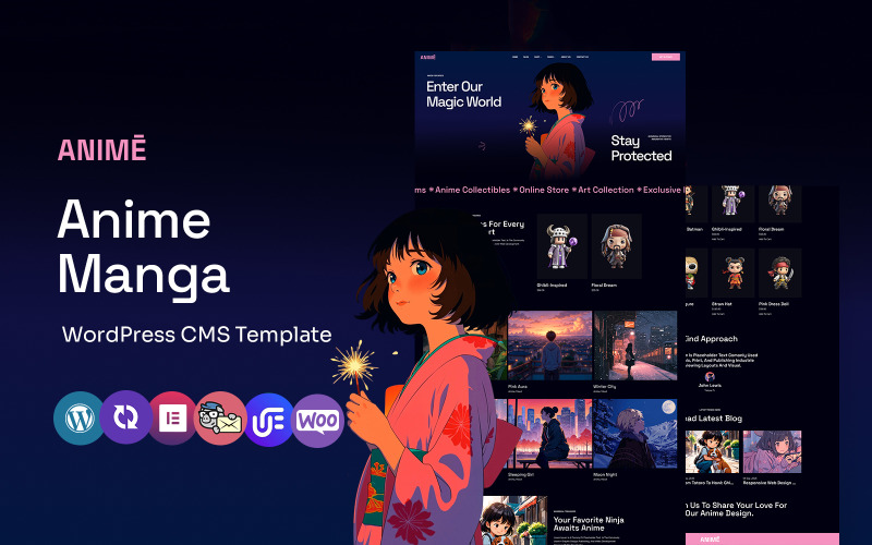 Anime - Anime, Manga Çok Amaçlı WordPress Elementor Teması