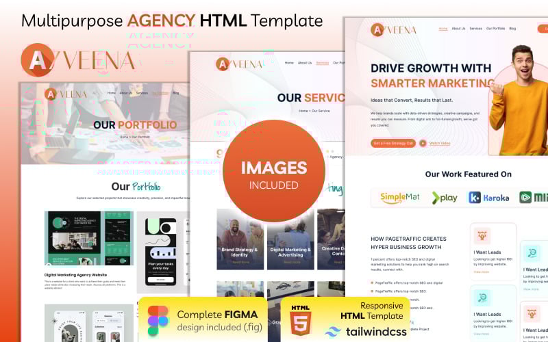 Azveena – Mehrzweck-HTML5-Website-Vorlage für Premiumagenturen (HTML + Figma-Design)