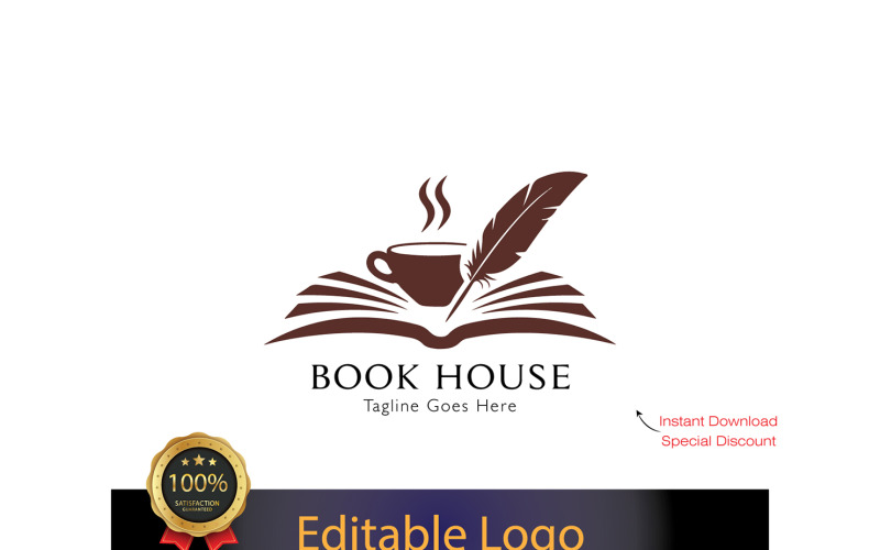 Editable Book Logo Template