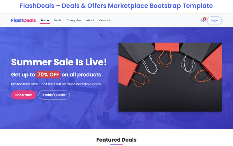 FlashDeals – Özel İndirimler ve Promosyonlar HTML Şablonu