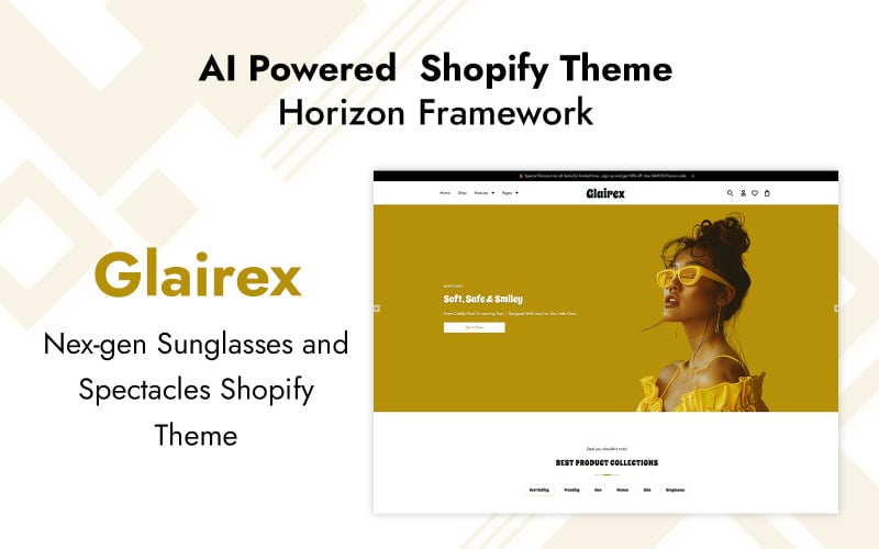Glairex – Nex-gen Sunglasses and Spectacles Shopify Theme - AI Powered Horizon Framework