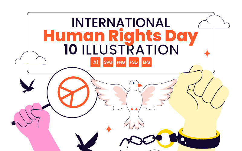 10 designillustrationer för internationella dagen för mänskliga rättigheter