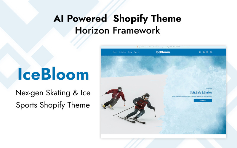 IceBloom – Shopify-Theme der nächsten Generation für Eiskunstlauf und Eissport – KI-gestütztes Horizon Framework