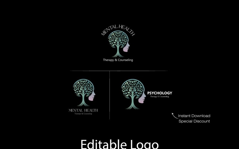 Mental Health & Tree of Life Logo Template