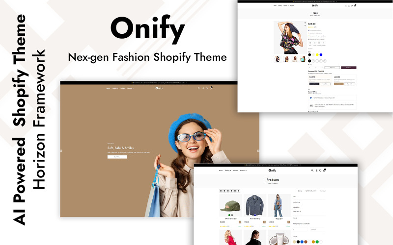 Onify – Shopify-tema för moderiktiga kläder – tema för snabbt laddande