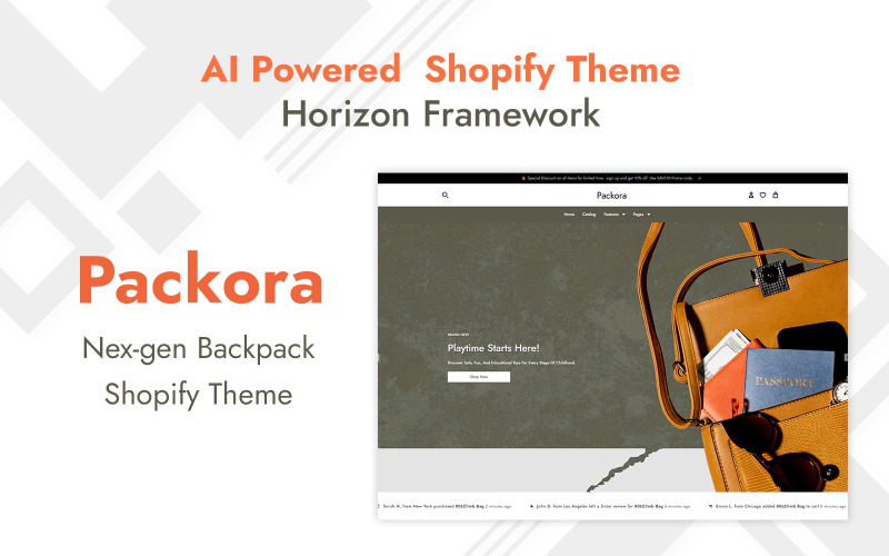 Packora – Yeni Nesil Sırt Çantası Shopify Teması