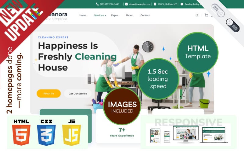Clenora – HTML-шаблон для професійних клінінгових послуг