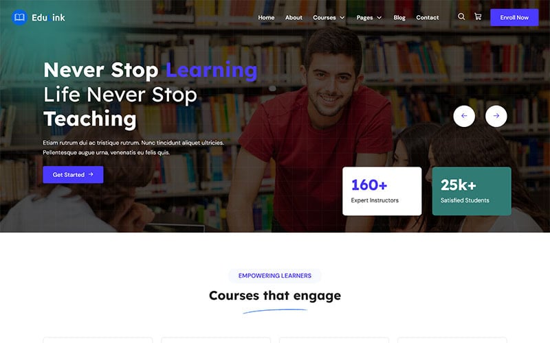 Edulink - Modèle HTML LMS pour cours en ligne