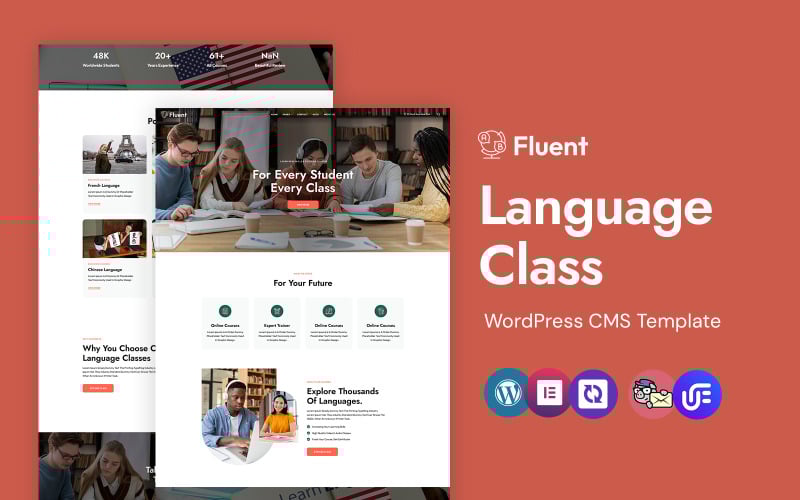 Fluent - Thème WordPress Elementor pour centres de langues et formations