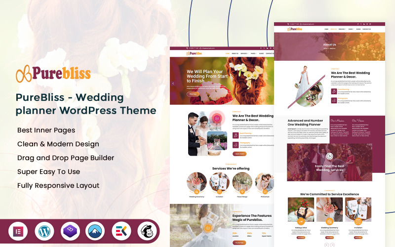 PureBliss - Tema de WordPress para organizadores de bodas