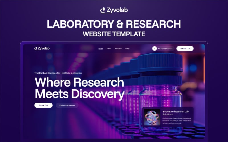 Zyvolab - Next.js Template for Laboratory & Research Websites