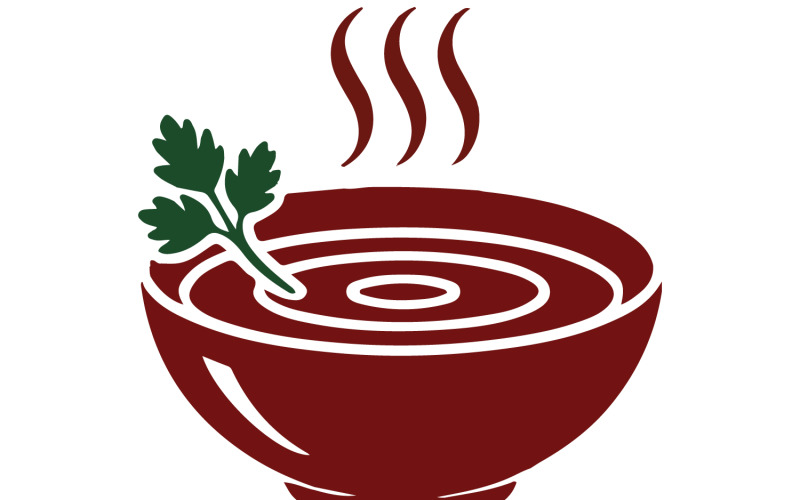 A logo design a steam bowl of rich