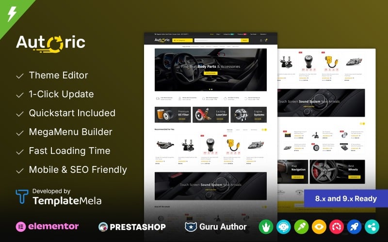 Autoric - Motyw PrestaShop dla sklepu z częściami samochodowymi i zamiennymi