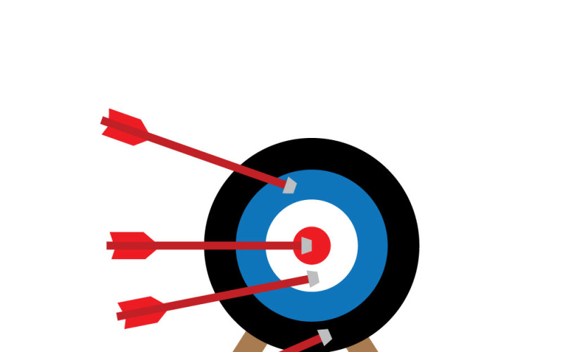 Colorful Archery Target Vector Icon for Modern Websites