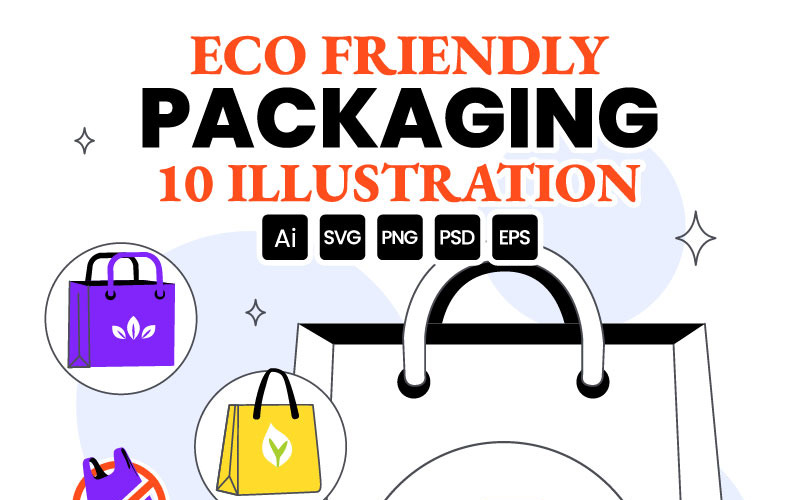 10 illustrationer av miljövänliga förpackningar