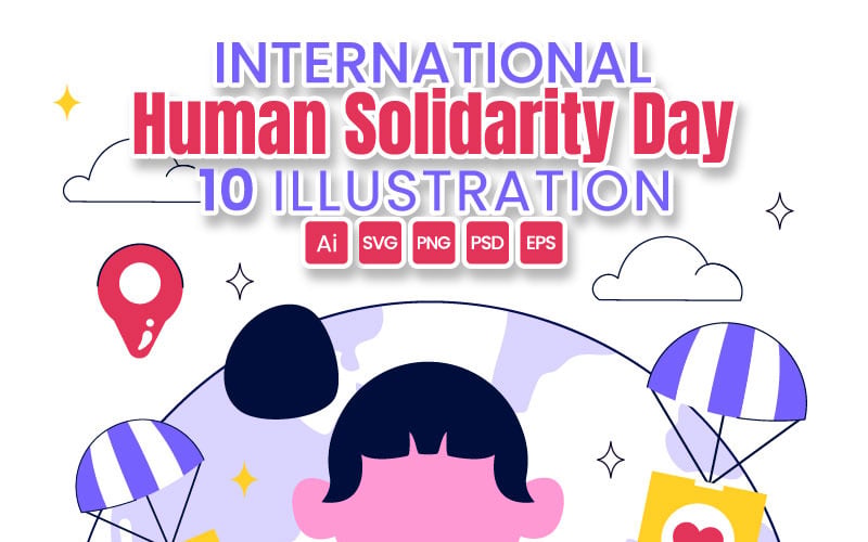 10 illustrationer för den internationella dagen för mänsklig solidaritet