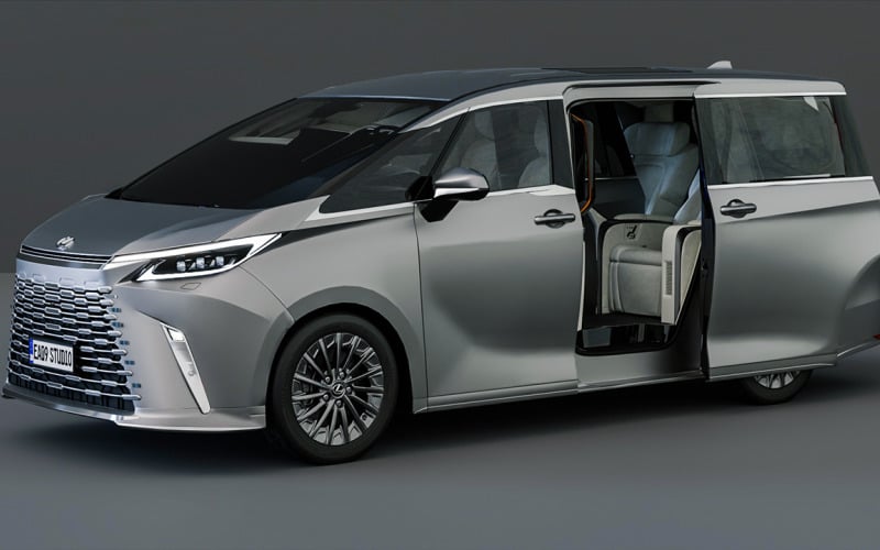 Model 3D Lexusa LM500h z 2026 roku