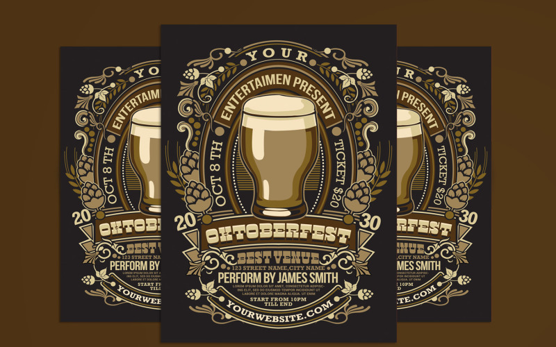 Oktoberfest Flyer Poster Template