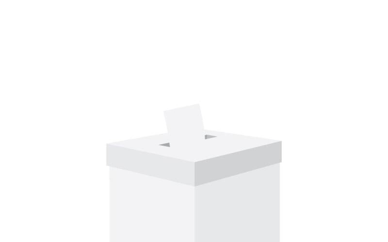 Realistic 3D Election Box Vector Mockup for Voting Ballot