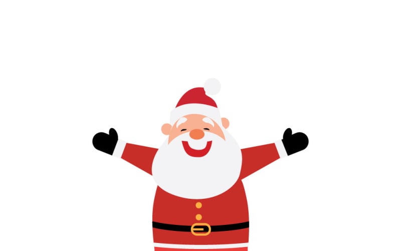 Cartoon Santa Claus Waving Happy Christmas Character Illustration