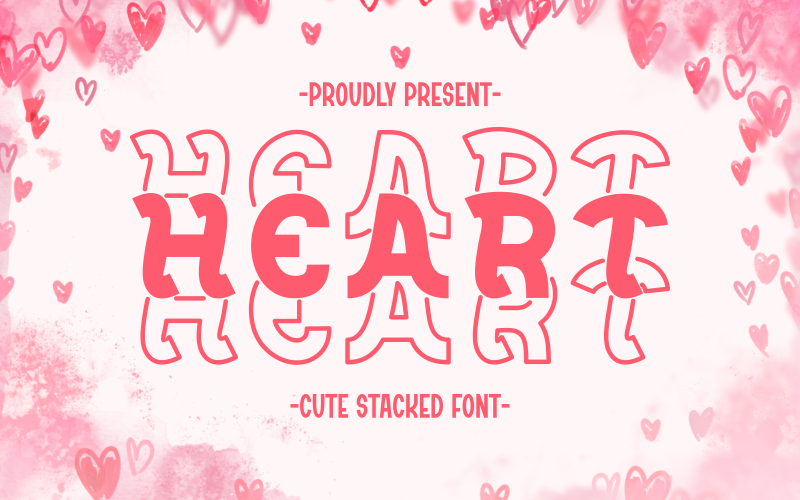 Heart - Cute Stacked Font