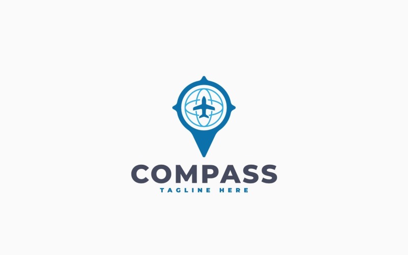 Modelo de design de logotipo da Compass Travel