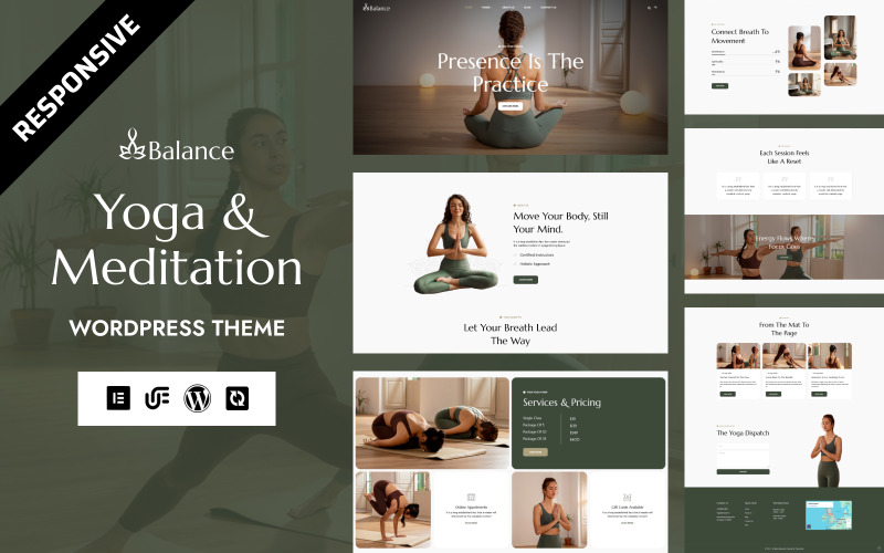 Rovnováha - jóga, fitness a meditace WordPress Elementor šablona