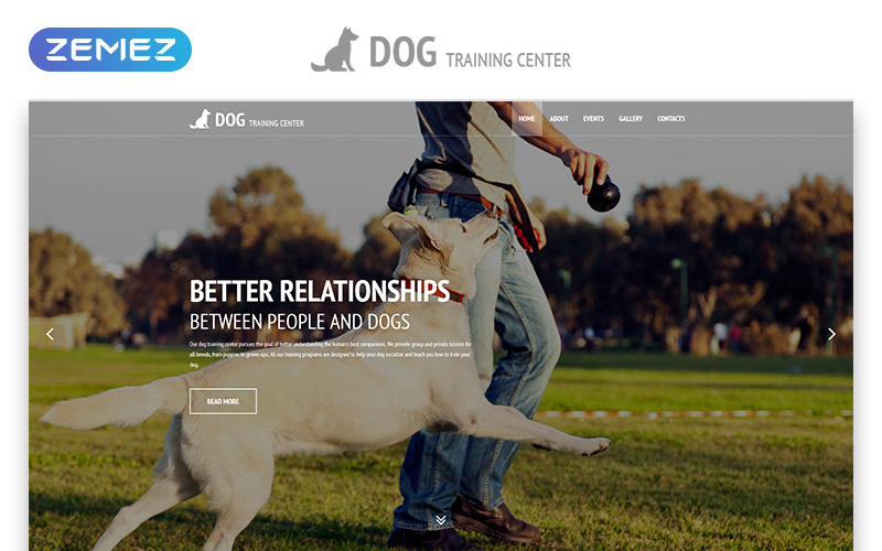Центр навчання собак - Шаблони собак Адаптивний сучасний шаблон веб-сайту HTML