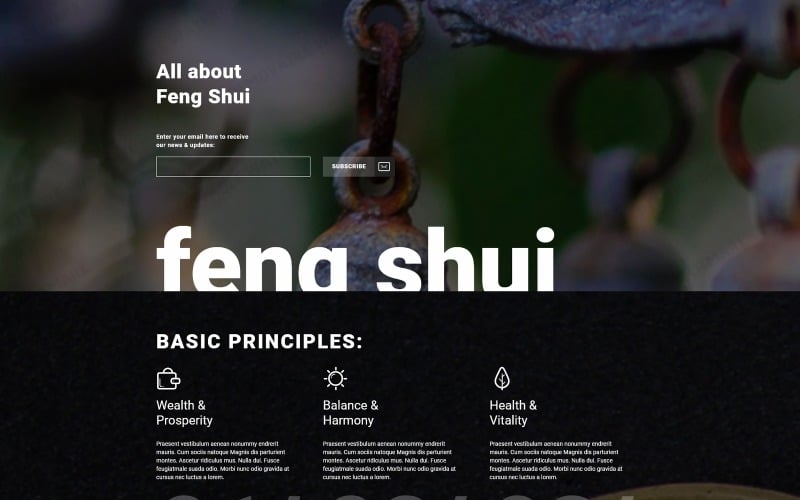 Feng Shui Responsive Landing Page Template