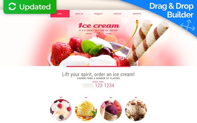 шаблон ice cream moto cms 3