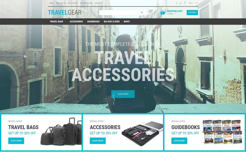 шаблон opencart магазина journey essentials store