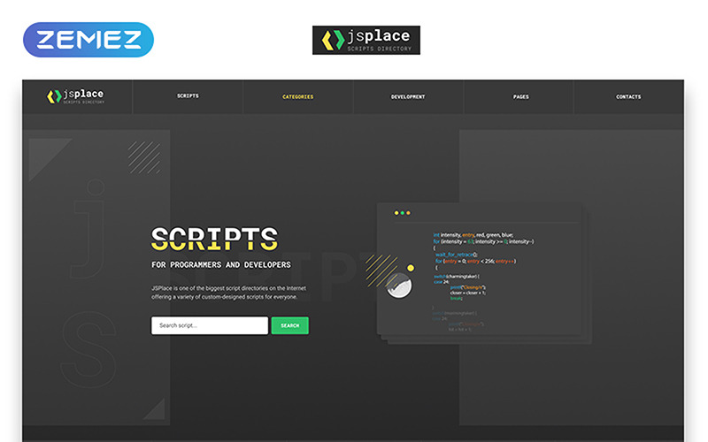 JS Place - Modello di sito Web HTML creativo multipagina per lo sviluppo Web