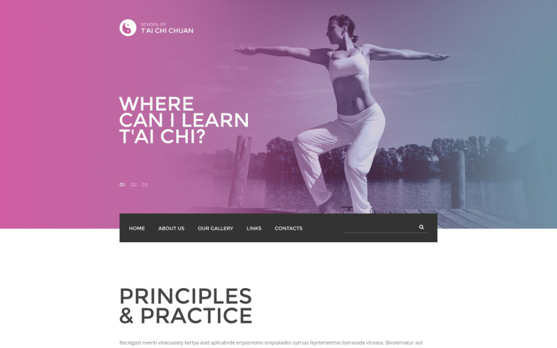 Modello di sito Web di Tai Chi Chuan