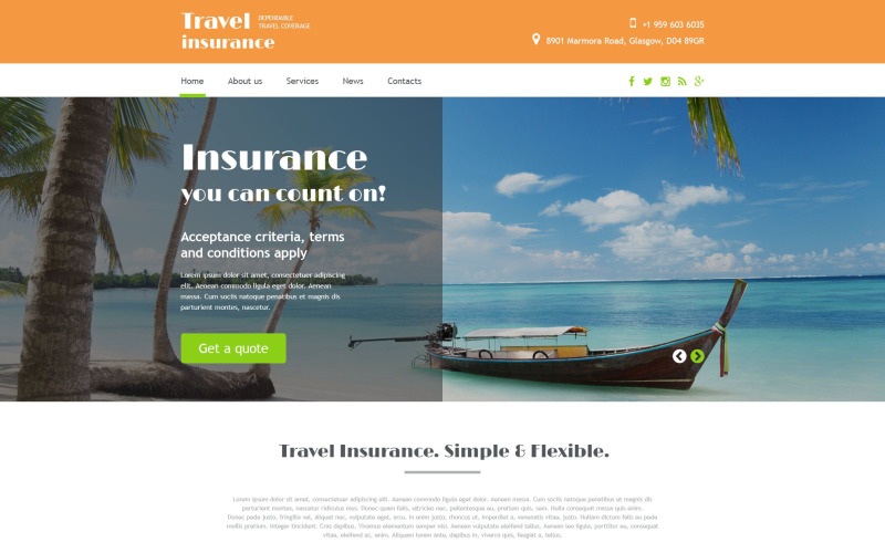 Plantilla web para sitio web de agencia de viajes