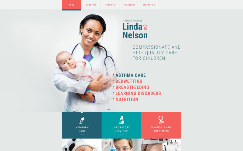 Responsive Website-Vorlage für Kinderärzte