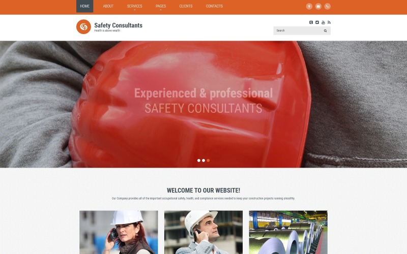 Safety Consultants - Plantilla de sitio web HTML limpio y sensible a la seguridad