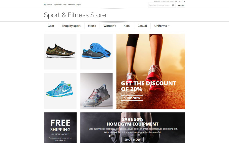 спортивный магазин magento theme