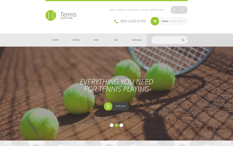 шаблон спортивного магазина opencart