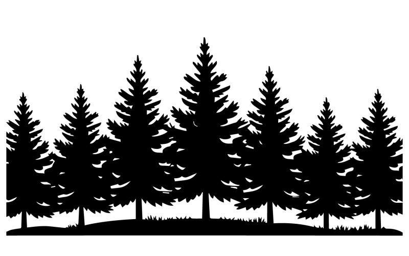 Cad tree line minimal style set of trees elements