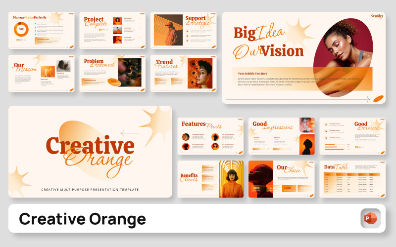 Creative Orange Multipurpose PowerPoint Presentation Template