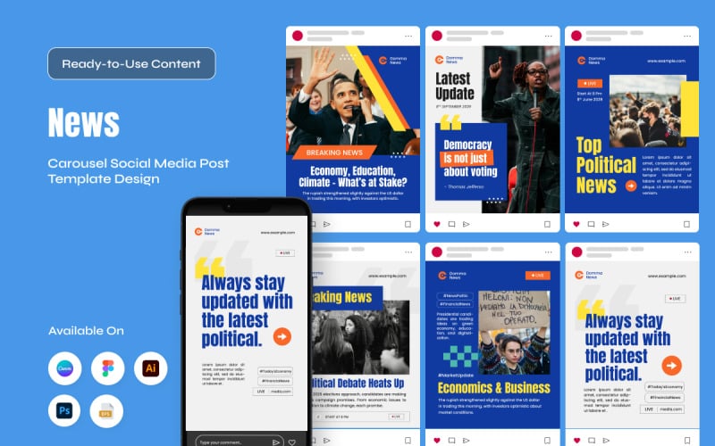 Digital News Carousel for Social Media