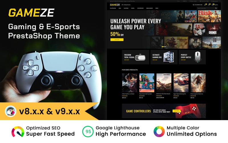 Gameze - Oyun ve eSpor Mağazası Prestashop Teması