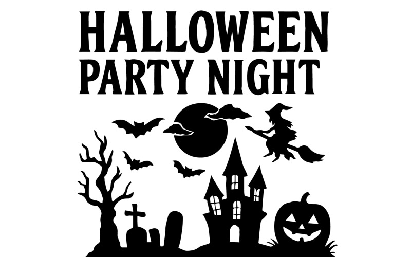 Halloween party night vector art