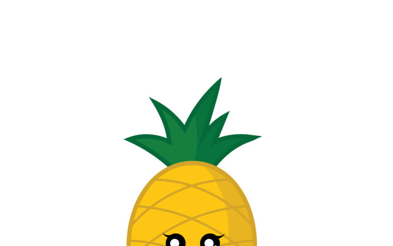 Kawaii Cute Pineapple Character Sticker Vector Illustration