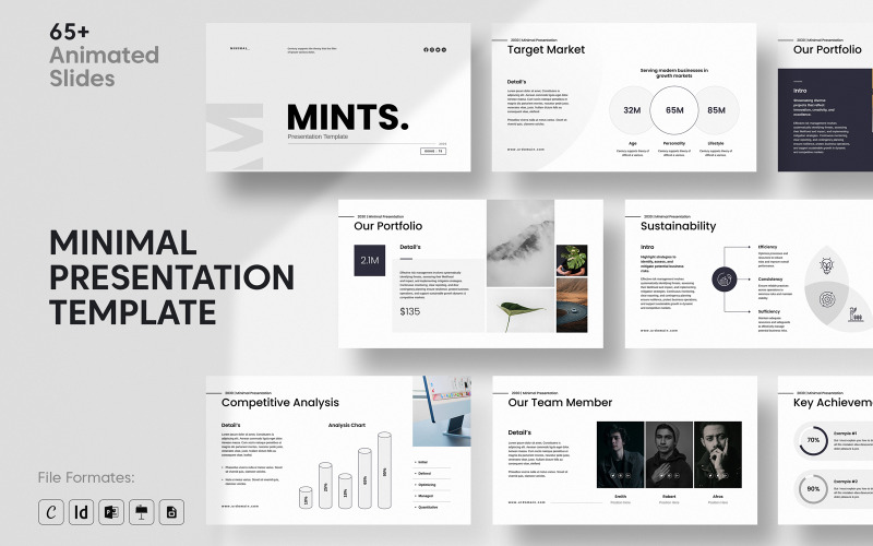 Minimal Presentation with PowerPoint, Canva, Keynote, Google Slides, InDesign