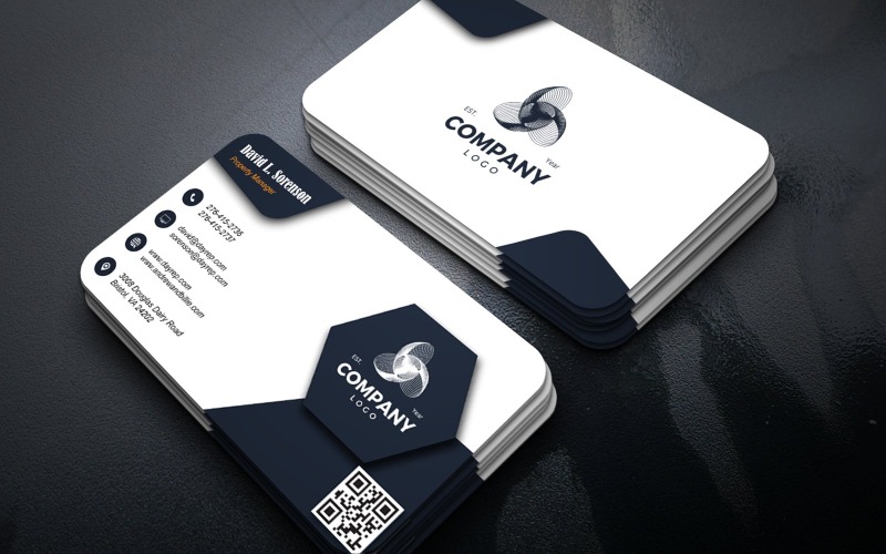 Modèle de mise en page de carte de visite professionnelle simple PSD