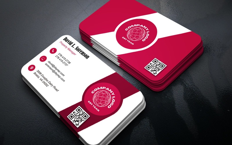 Modern Professional Business Card Template PSD Layout