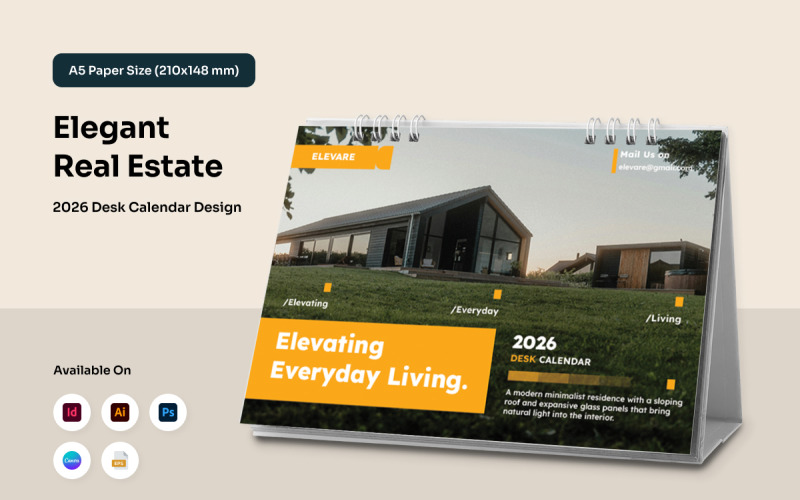 Modern Property Agency Desk Calendar 2026