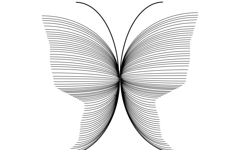 A line art butterflies design