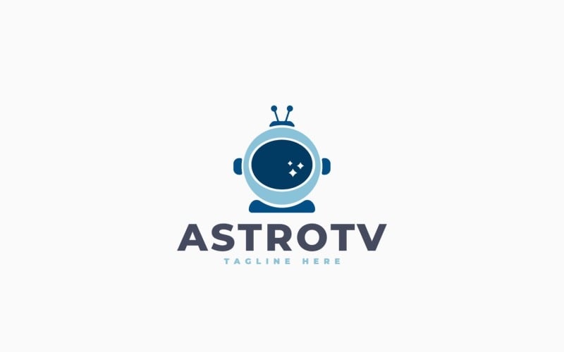 Astronaut TV-logo sjabloonontwerp